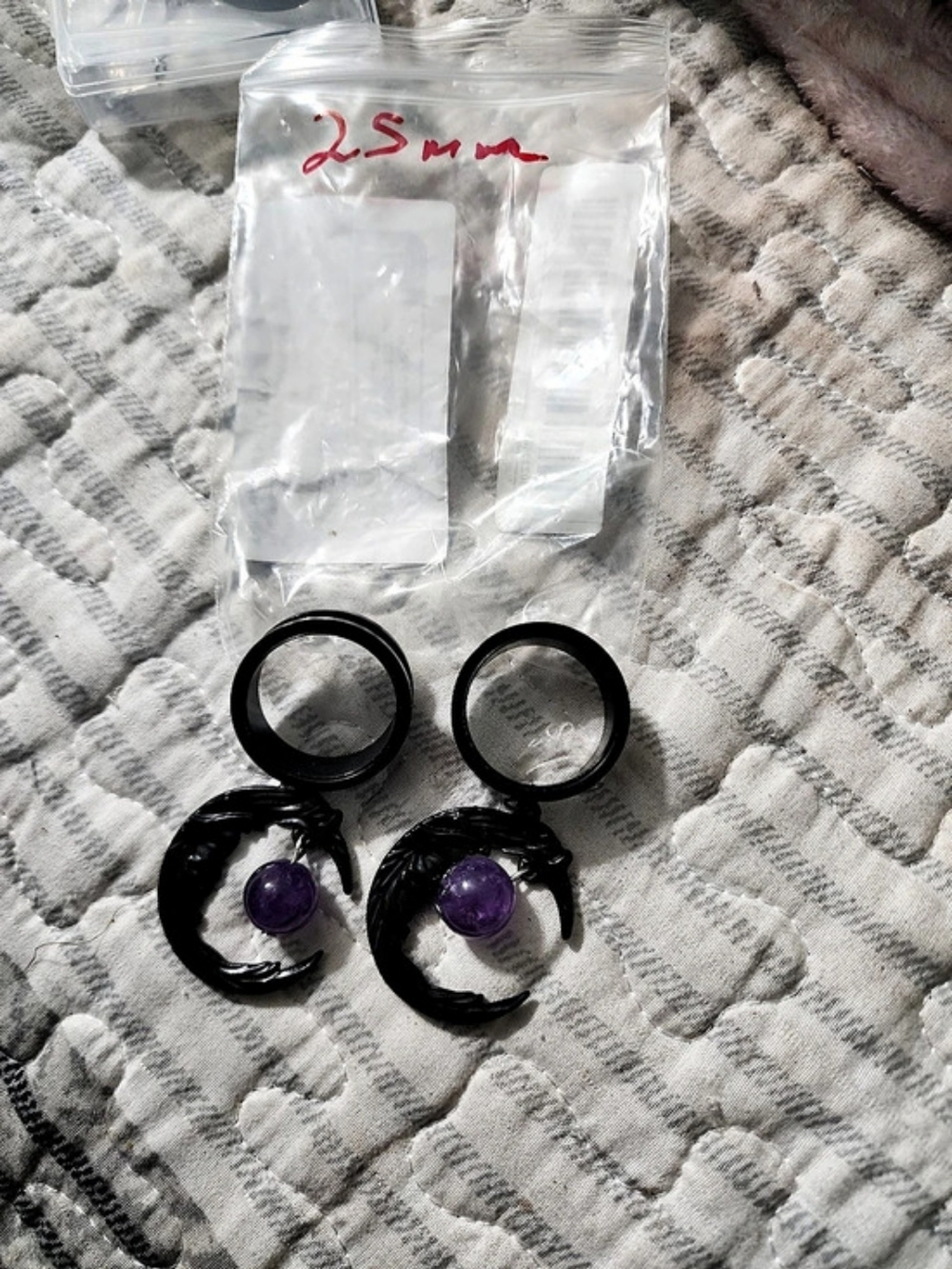 Black & Purple Hoop Drop Gauges